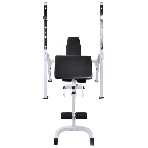 vidaXL Weight Bench with Rack, Barbell and Dumbbell Set 120 kg