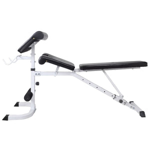 vidaXL Weight Bench with Rack, Barbell and Dumbbell Set 120 kg