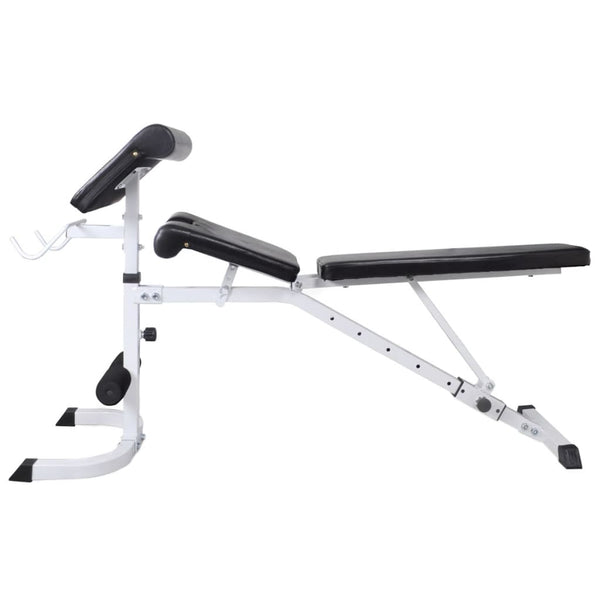 vidaXL Weight Bench with Rack, Barbell and Dumbbell Set 120 kg
