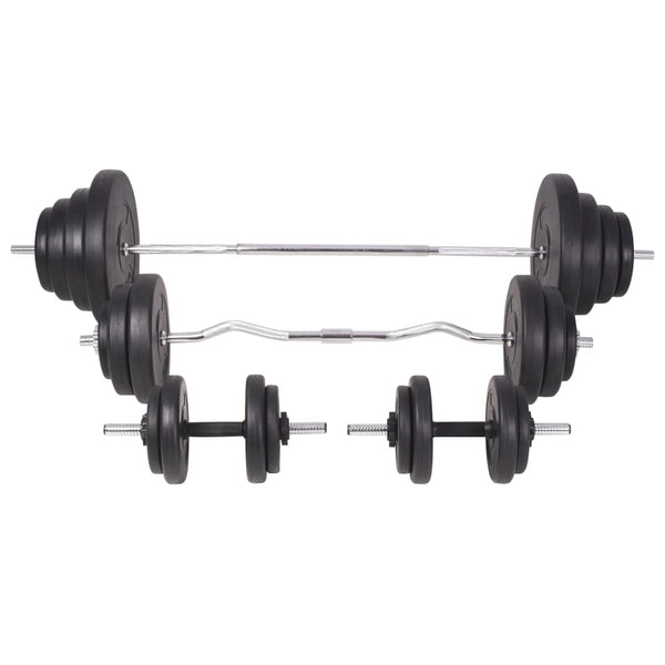 vidaXL Weight Bench with Rack, Barbell and Dumbbell Set 120 kg