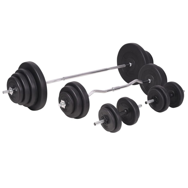 vidaXL Weight Bench with Rack, Barbell and Dumbbell Set 120 kg