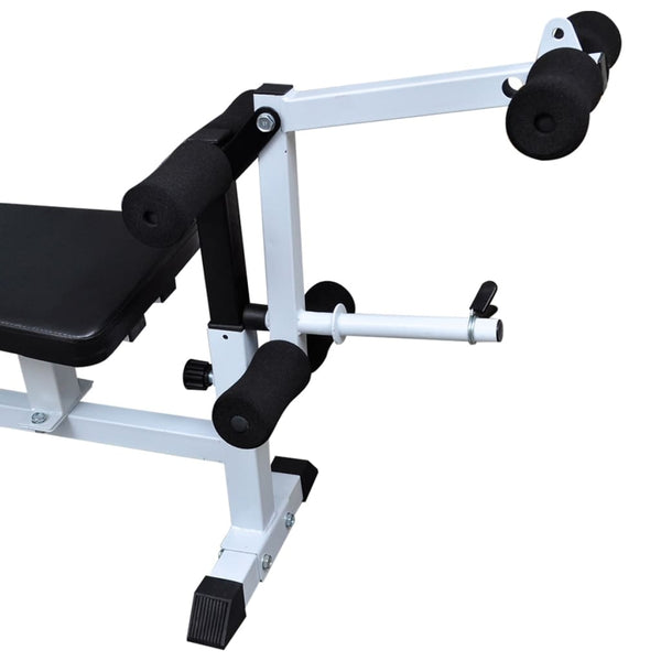 vidaXL Weight Bench with Rack, Barbell and Dumbbell Set 120 kg