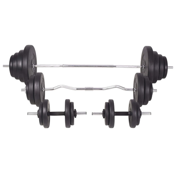 vidaXL Weight Bench with Rack, Barbell and Dumbbell Set 120 kg