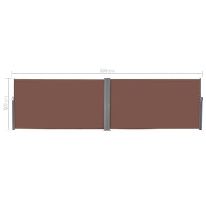 vidaXL Retractable Side Awning 160x600 cm Brown