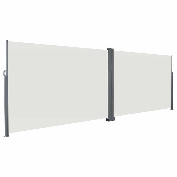 vidaXL Retractable Side Awning Cream 600 x 200 cm Metal