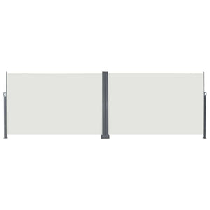 vidaXL Retractable Side Awning Cream 600 x 200 cm Metal
