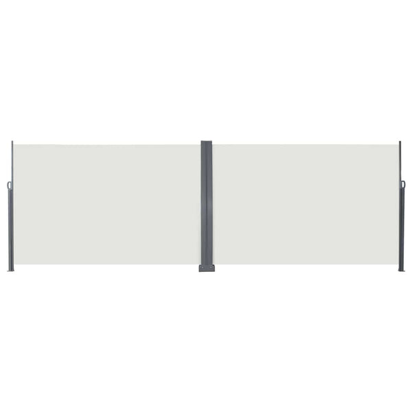 vidaXL Retractable Side Awning Cream 600 x 200 cm Metal
