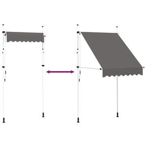 vidaXL Retractable Awning Manual 150 cm Anthracite