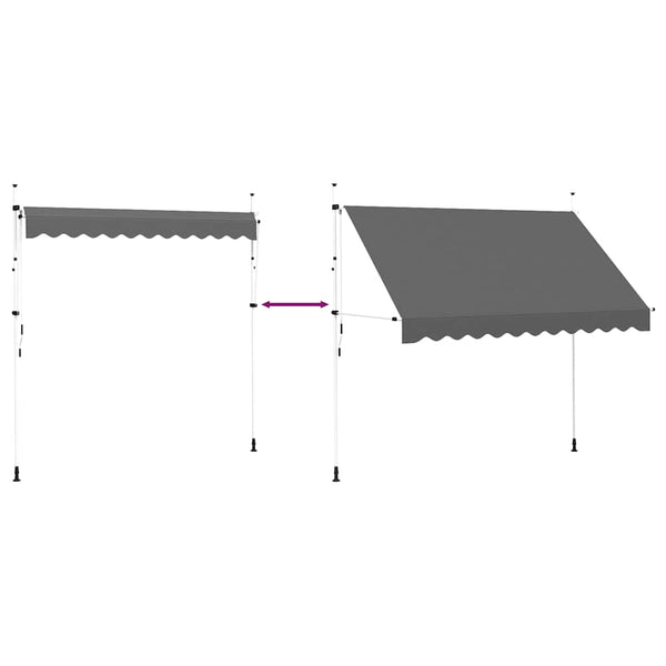 vidaXL Retractable Awning Manual 300 cm Anthracite