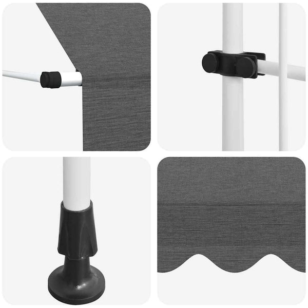 vidaXL Retractable Awning Manual 300 cm Anthracite