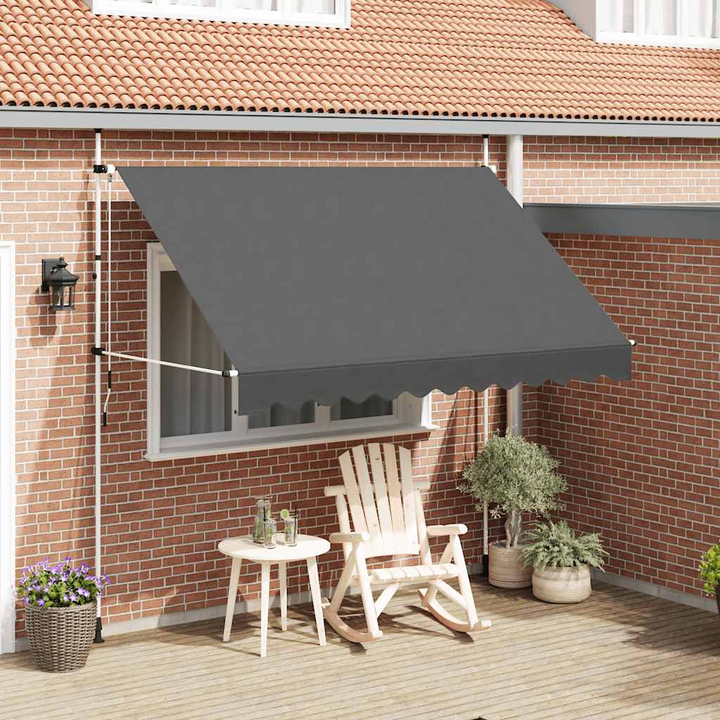 vidaXL Retractable Awning Manual 300 cm Anthracite