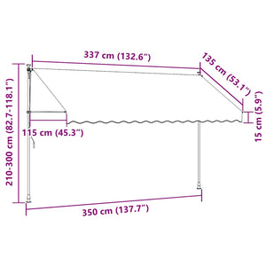 vidaXL Retractable Awning Manual 350 cm Anthracite