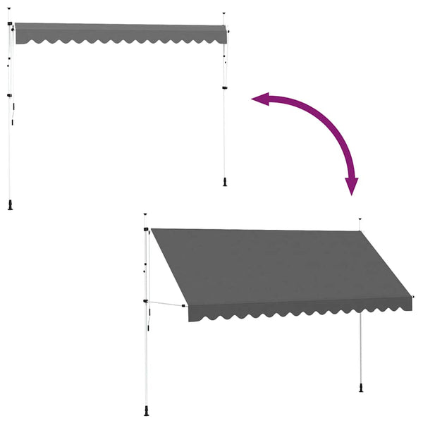 vidaXL Retractable Awning Manual 400 cm Anthracite