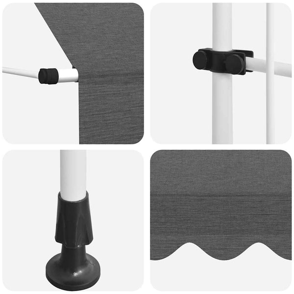vidaXL Retractable Awning Manual 400 cm Anthracite