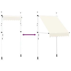 vidaXL Retractable Awning Manual 150 cm Cream