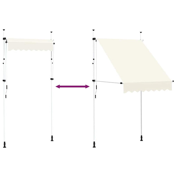 vidaXL Retractable Awning Manual 150 cm Cream