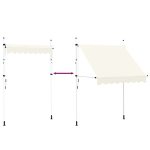 vidaXL Retractable Awning Manual 200 cm Cream
