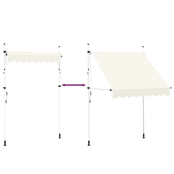 vidaXL Retractable Awning Manual 200 cm Cream