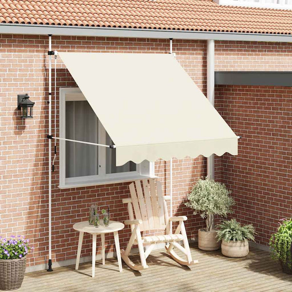 vidaXL Retractable Awning Manual 200 cm Cream