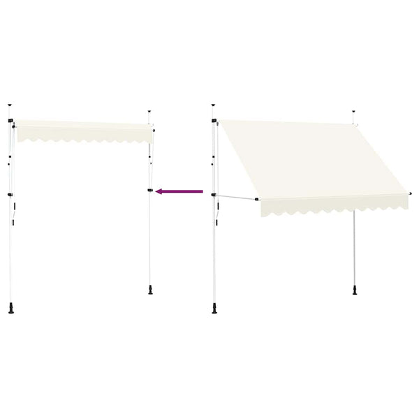 vidaXL Retractable Awning Manual 250 cm Cream
