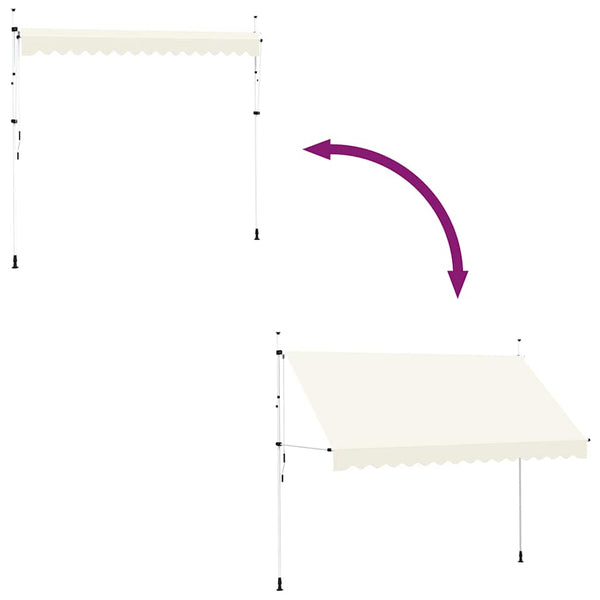 vidaXL Retractable Awning Manual 350 cm Cream