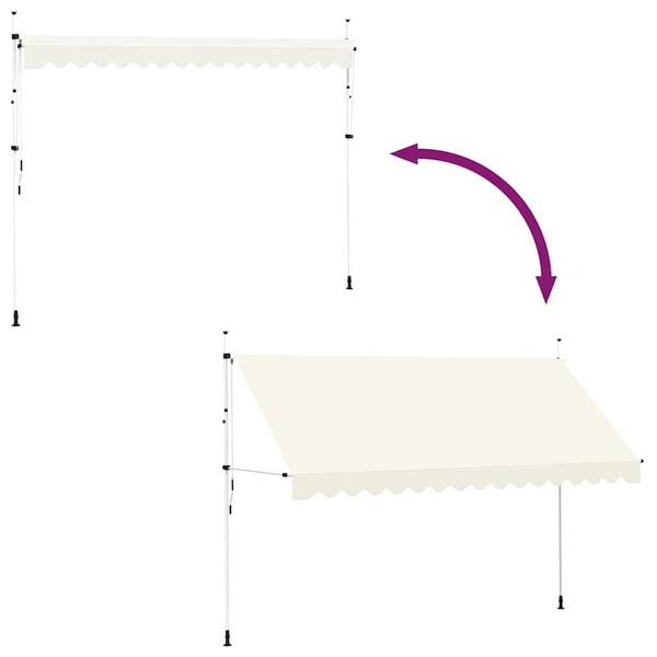vidaXL Retractable Awning Manual 400 cm Cream