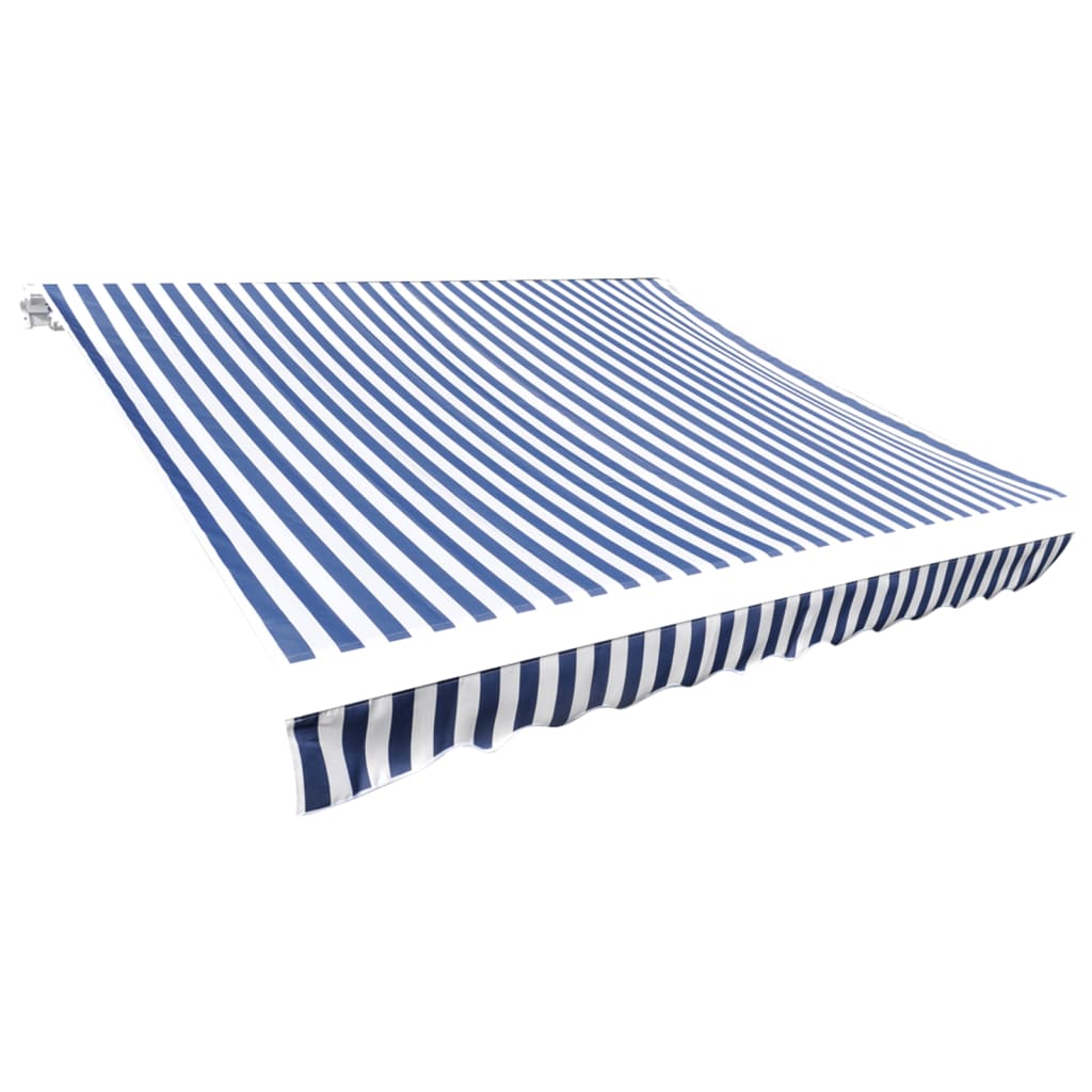 vidaXL Awning Fabric Canvas Blue & White 450x300 cm