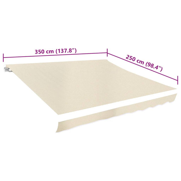 vidaXL Awning Fabric Canvas Cream 3.5x2.5 m