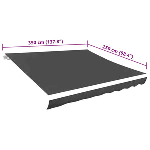 vidaXL Awning Fabric Canvas Anthracite 3.5x2.5 m