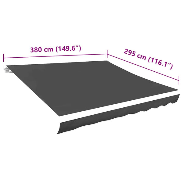 vidaXL Awning Fabric Canvas Anthracite 400x300 cm