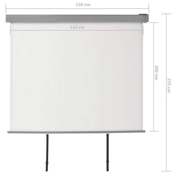 vidaXL Balcony Side Awning Multifunctional 150x200 cm Cream