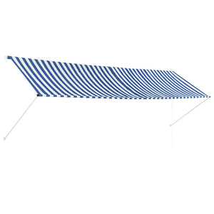 vidaXL Retractable Awning 400 x 150 cm Blue and White