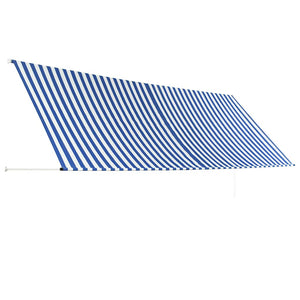vidaXL Retractable Awning 400 x 150 cm Blue and White