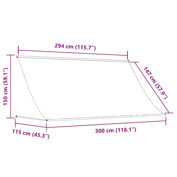 vidaXL Retractable Awning 300x150 cm Yellow and White