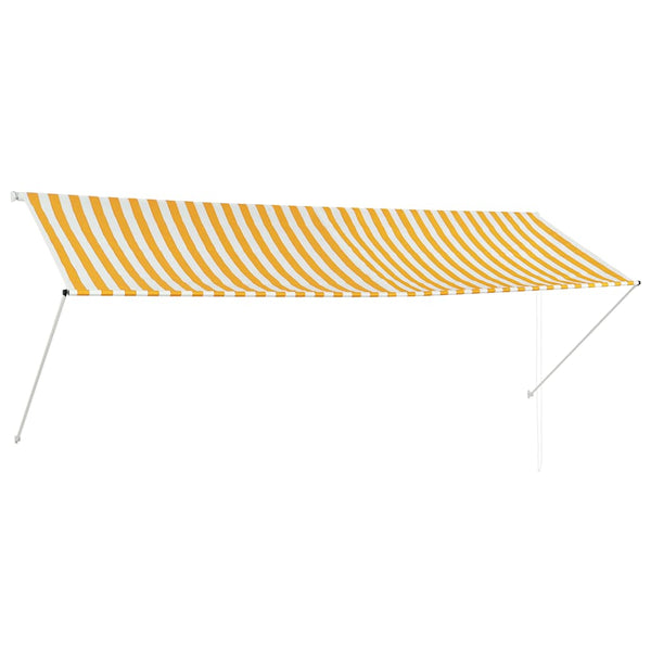 vidaXL Retractable Awning Yellow and White 350 x 150 cm