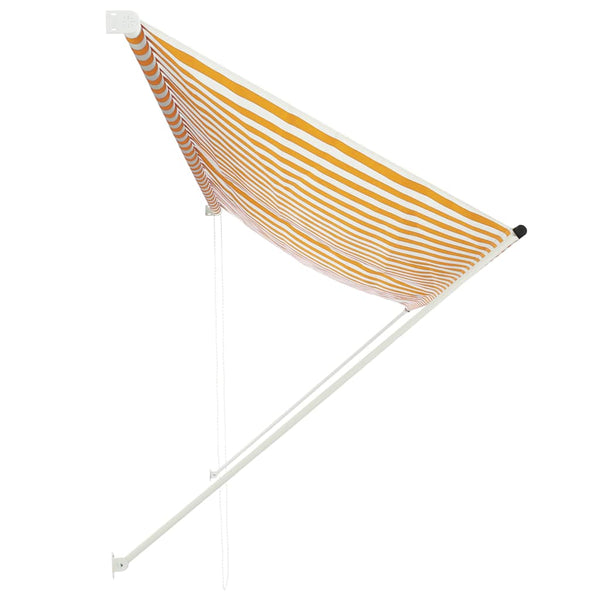 vidaXL Retractable Awning Yellow and White 350 x 150 cm