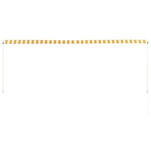 vidaXL Retractable Awning Yellow and White 350 x 150 cm