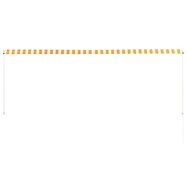 vidaXL Retractable Awning Yellow and White 350 x 150 cm