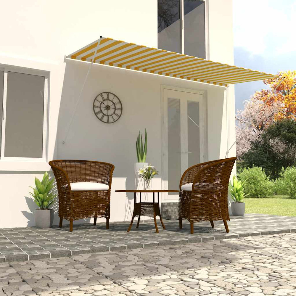vidaXL Retractable Awning 400×150 cm Yellow and White