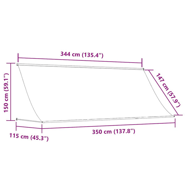 vidaXL Retractable Awning 350x150 cm Anthracite