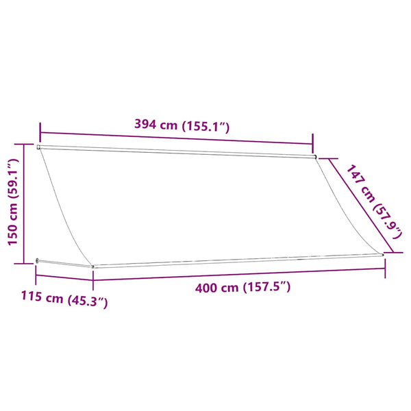 vidaXL Retractable Awning 400x150 cm Anthracite