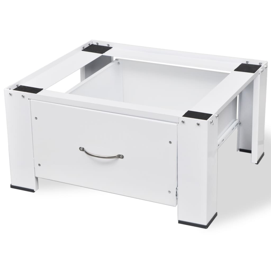 vidaXL Washing Machine Pedestal White with Drawer