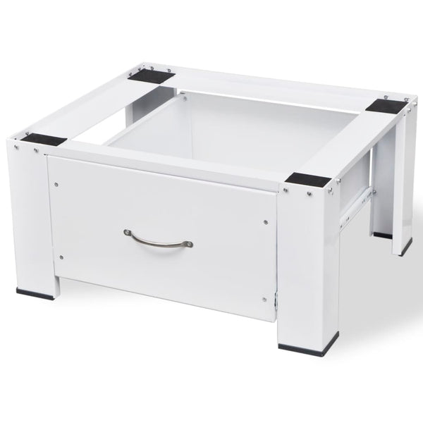vidaXL Washing Machine Pedestal White with Drawer