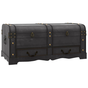 vidaXL Wooden Treasure Chest Black 90 x 51 x 42 cm