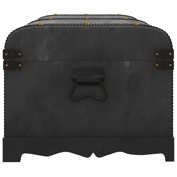 vidaXL Wooden Treasure Chest Black 90 x 51 x 42 cm