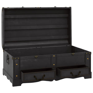 Schatztruhe Holz Schwarz 90 x 51 x 42 cm