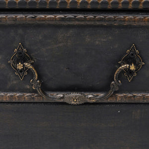 vidaXL Wooden Treasure Chest Black 90 x 51 x 42 cm