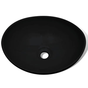 vidaXL Ceramic Wash Basin 40 x 33 cm Black