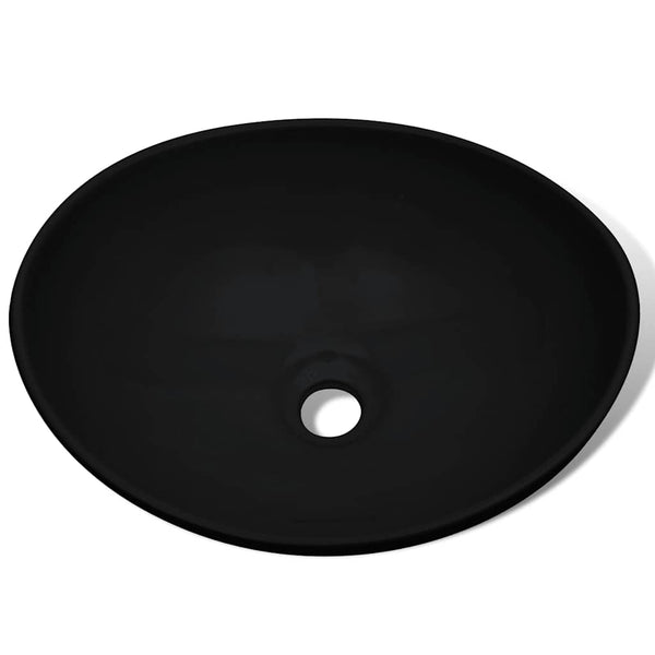 vidaXL Ceramic Wash Basin 40 x 33 cm Black