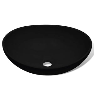 vidaXL Ceramic Wash Basin 40 x 33 cm Black